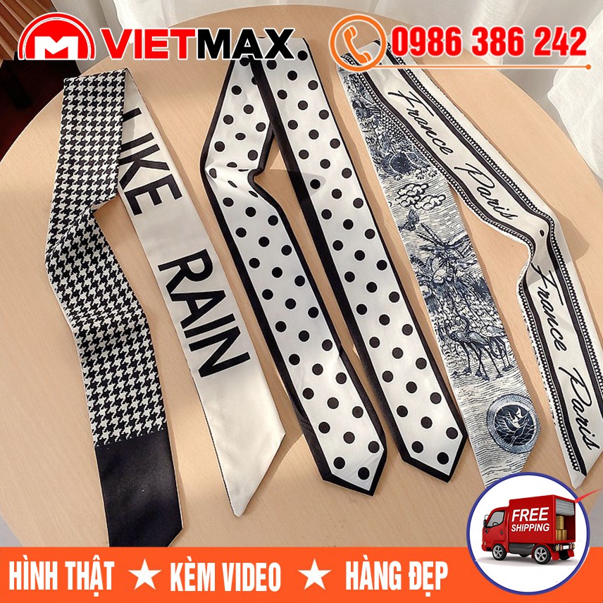 Khăn Ruy Băng Lụa Dáng Dài 100x8 cm Thời Trang Hàn Quốc Buộc Tóc - Quàng Cổ - Quấn Túi Xách Đa Năng