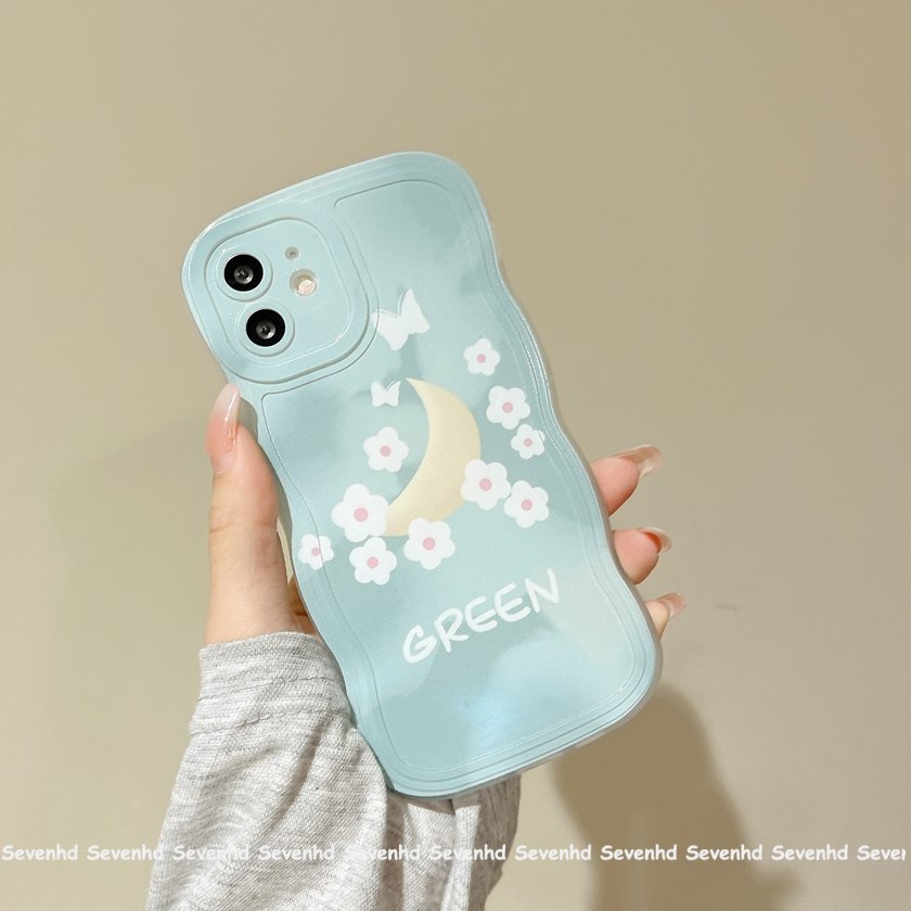 Ốp Điện Thoại Mềm Họa Tiết Hoa Và Mặt Trăng Thời Trang Cho iPhone 13 12 11 Pro Max Xs Max Xr X 7 8 6 6s Plus