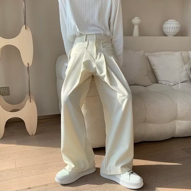 Quần ống rộng Unisex Quần ống rộng Lưng Cao Kiểu Dây Rút Phong Cách Thời Trang Hàn Quốc quần ống rộng nữ