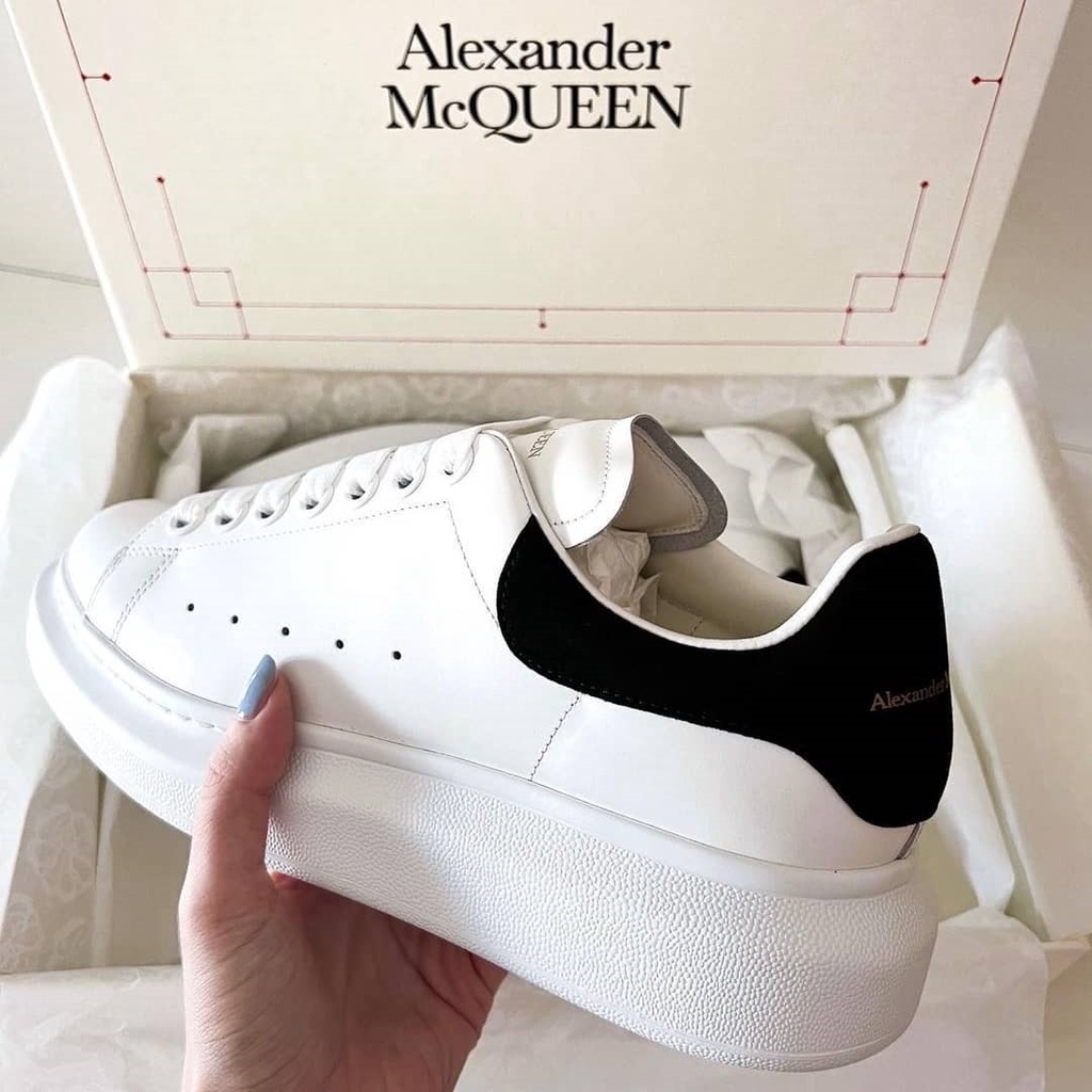 Giày Nam Nữ Đi Học Trắng Đế Cao Cổ Thấp Alexander Mc Queen MCQ, Giày Ulzzang Nam Nữ Đôn Đế Gót Đen Full Box Bill