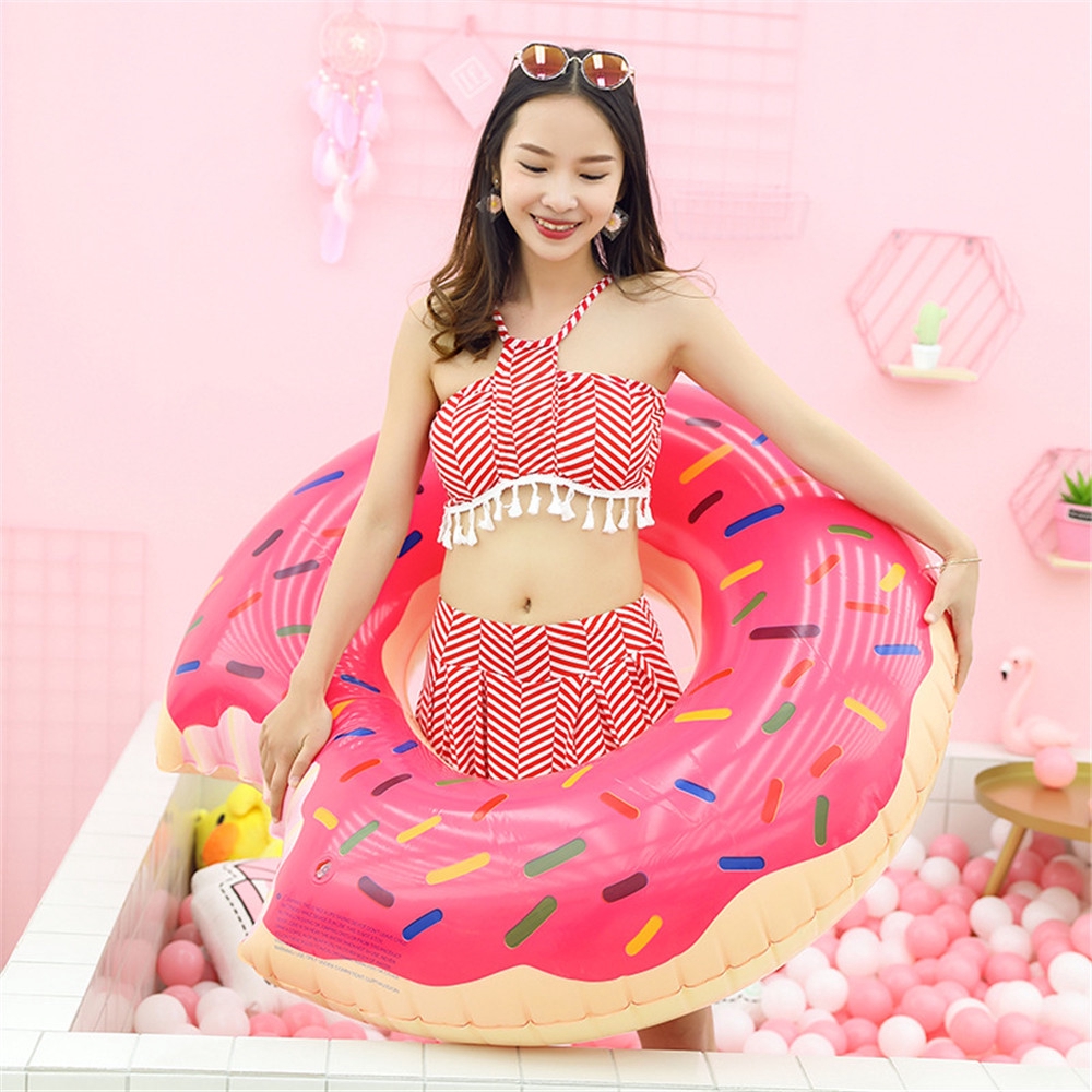 Phao Bơi Hình Bánh Donut Bằng Nhựa Pvc Cho Người Lớn Và Trẻ Em