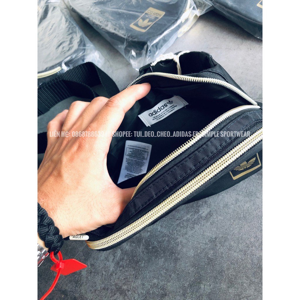 Túi Đeo Chéo FREESHIP️ Túi Chéo Nam Das Waist Bag Black Gold GF3200