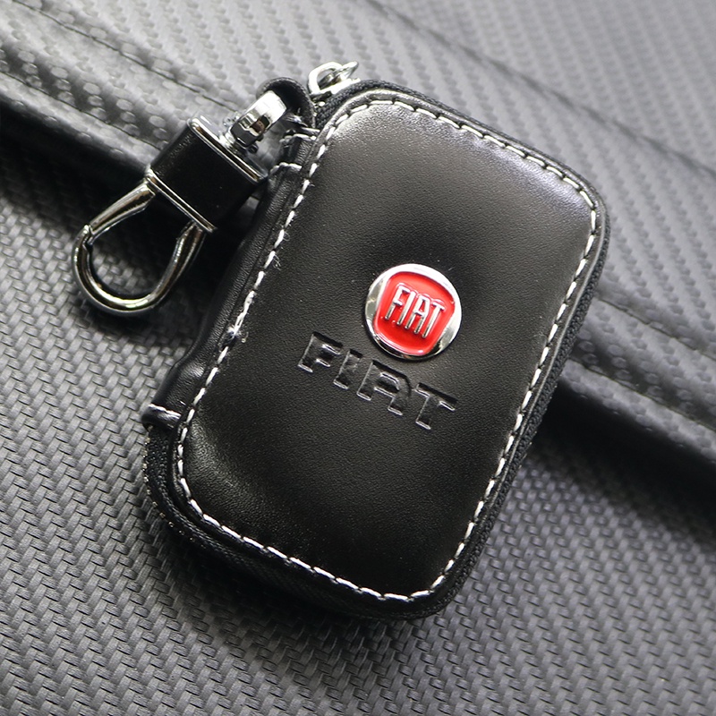 Túi Da Đựng Chìa Khóa Xe Hơi Có Khóa Kéo Cho Fiat 500 500L 500X 124