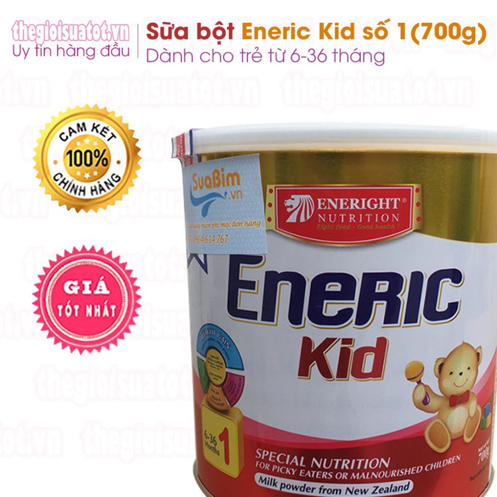 [ƯU ĐÃI] Sữa bột Eneric Kid số 1 Dành cho những trẻ biếng ăn từ 6 -36 tháng loại 700g