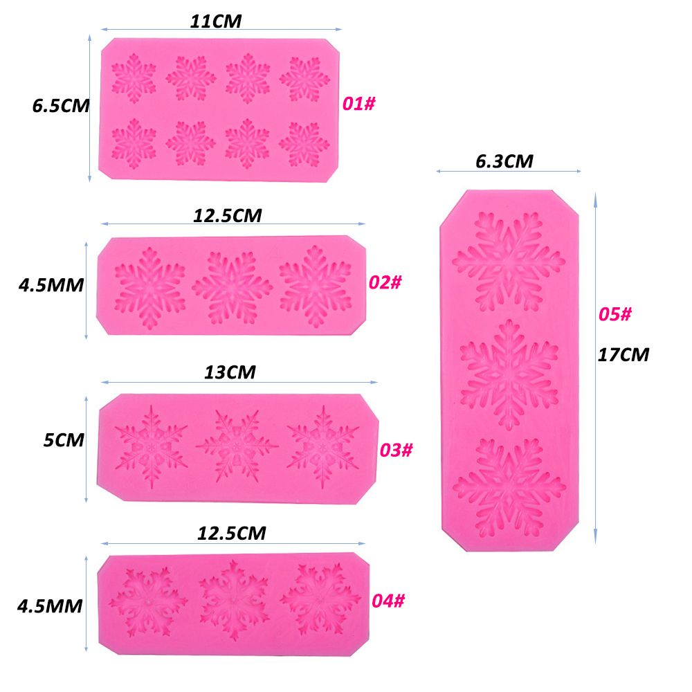 Khuôn Silicone Tạo Hình Làm Bánh Kẹo Hình Bông Tuyết 3d