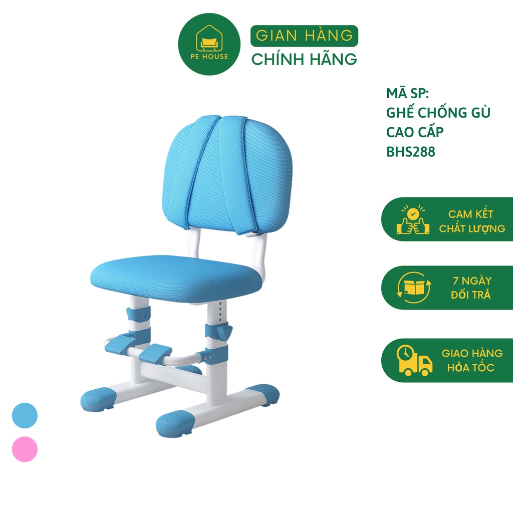 Ghế học sinh chống gù chống cận thông minh, ghế tăng giảm độ cao phù hợp với bàn có chỗ gác chân