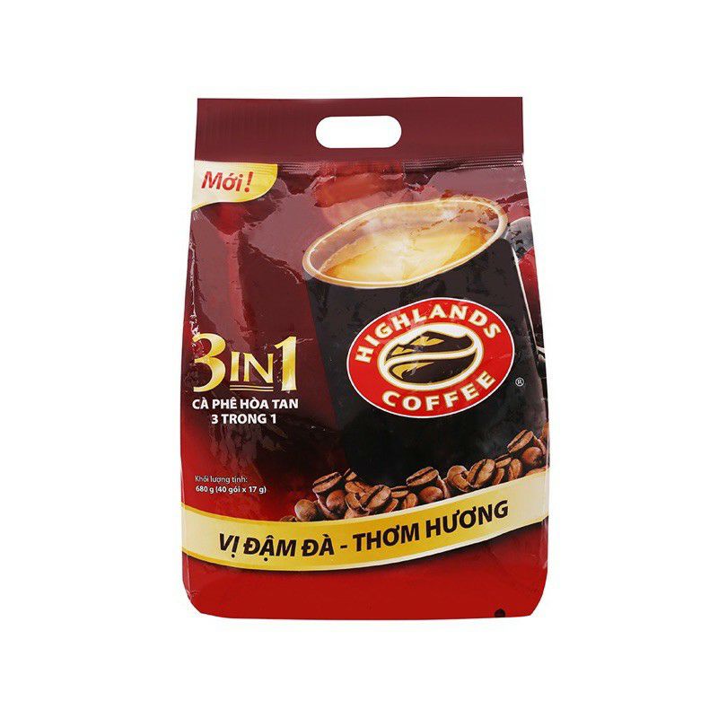 Cà Phê Highlands Coffee 3in1 Hòa Tan (40gói x 17g). HSD 08/2022