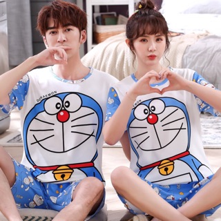 Bộ Đồ Nam Nữ Cotton Cười Mỉm Doremon Doraemon