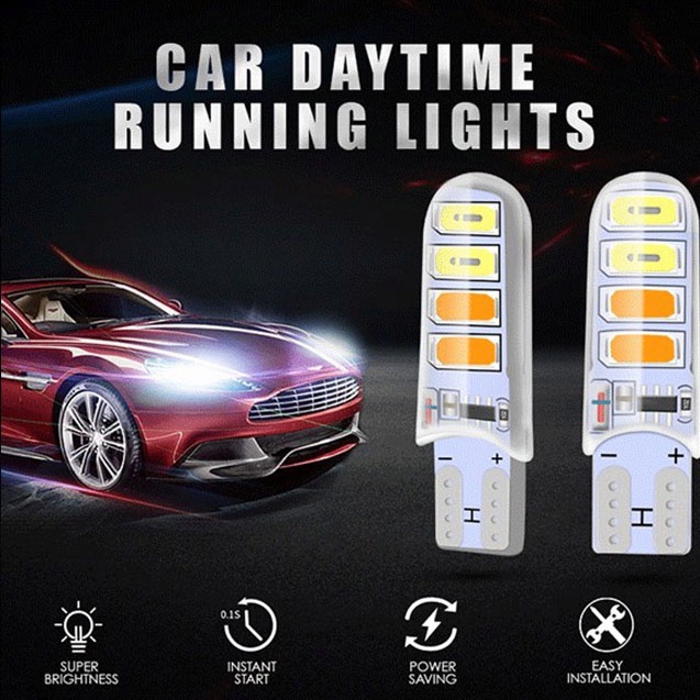 1 Bóng Đèn Silicone 12V T10 194 W5W 5630 8Smd T10 Led Cho Xe Hơi