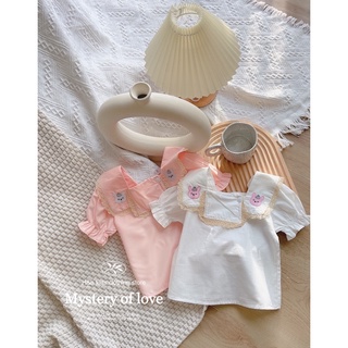 áo cổ thêu thỏ cho bé