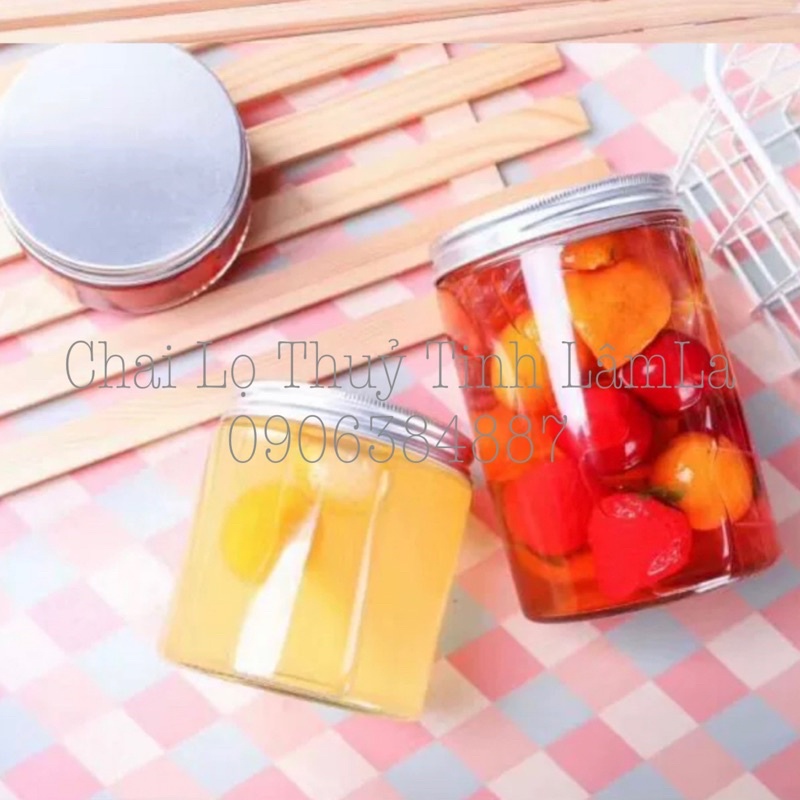 Hũ Thuỷ Tinh Tròn Lùn MT Nắp Nhôm Bạc #86 | 200ML 350ML 500ML 700ML