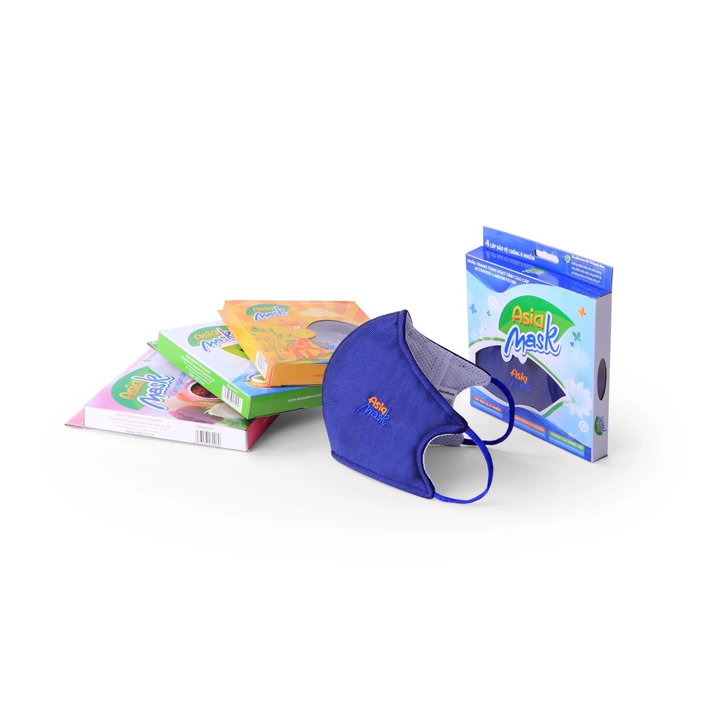 Khẩu Trang N95 Than Hoạt Tính Asia Mask ( Xanh Dương Đậm) Hộp 1 Chiếc
