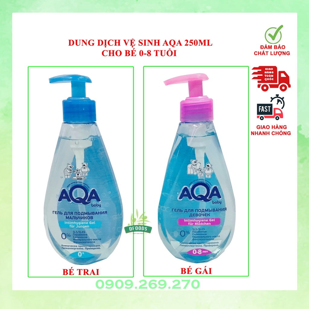 Dung dịch vệ sinh cho bé 0-8 tuổi AQA Nga 250ml