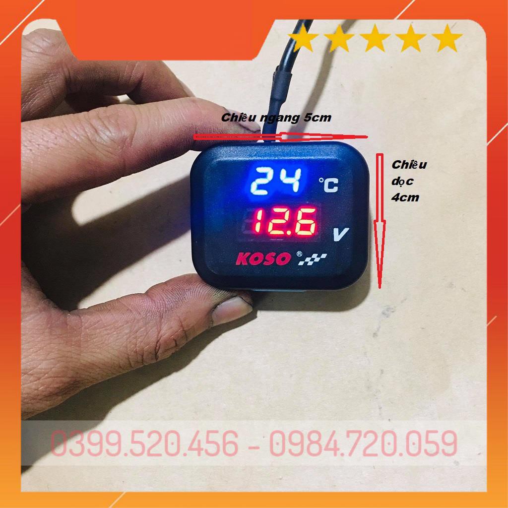 Đồng hồ báo vôn xe máy kèm sạc điện thoại