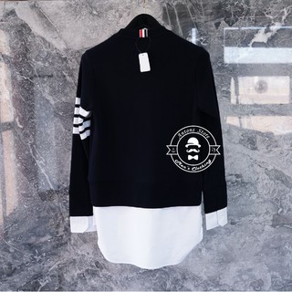 Áo nỉ sweatshirt đuôi sơ mi 