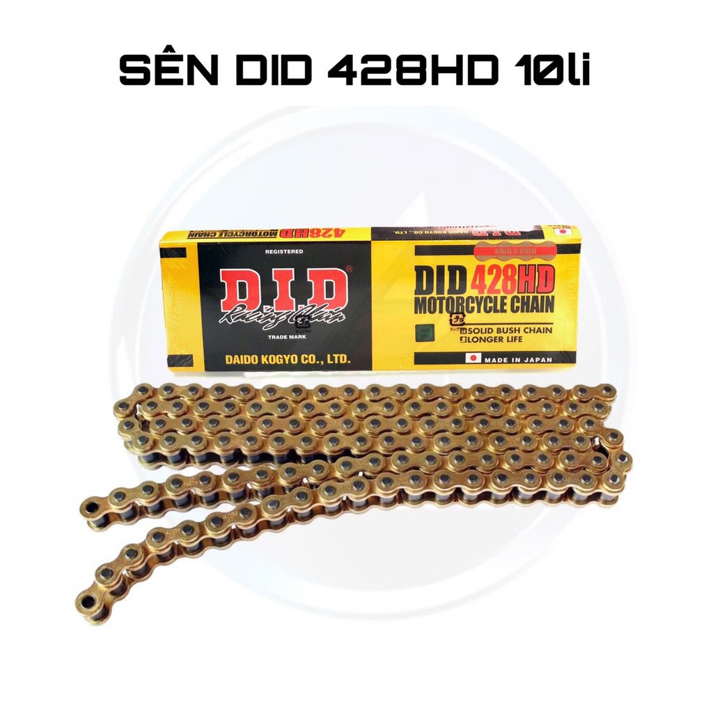 Sên DID 9li, 10li 428HD Màu Vàng 130 mắt Chính Hãng Japan Lắp Chung Các Xe