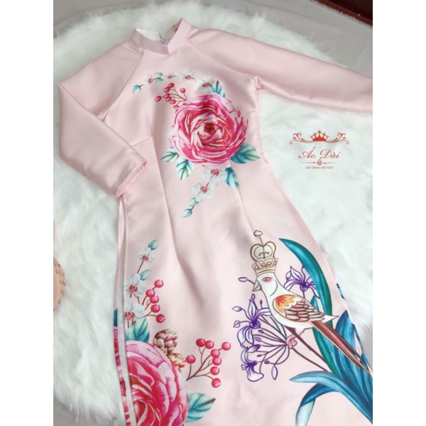 Áo dài hồng hiện đại dài 125 chất vải tafta mềm lên phom đẹp phù hợp mặc đi làm, chơi tết xưởng chuyên áo dài cách tân