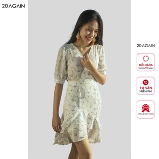 Đầm xòe ngắn tay vạt lệch 2 tầng bèo - 20Again - DEA0320