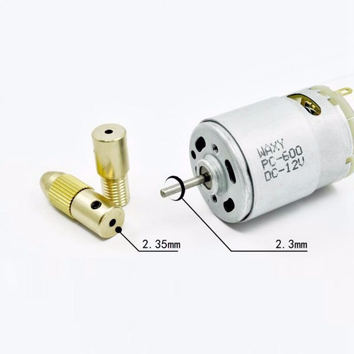 Bộ đầu kẹp chế máy khoan mini cầm tay từ motor trục 2.35mm - dkmkmt2.3