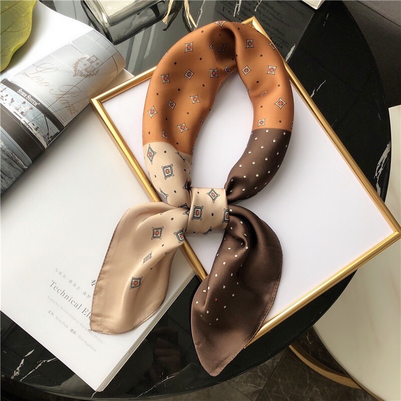 Khăn Lụ.a 70x70 Quàng Cổ, Turban Quấn Tóc, Bandana làm Áo Yếm