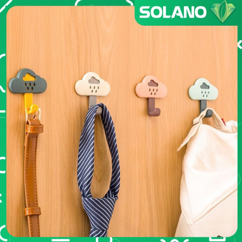 Móc dán tường SOLANO móc treo dán tường hình đám mây nhiều màu dính tường siêu chắc HG-001215