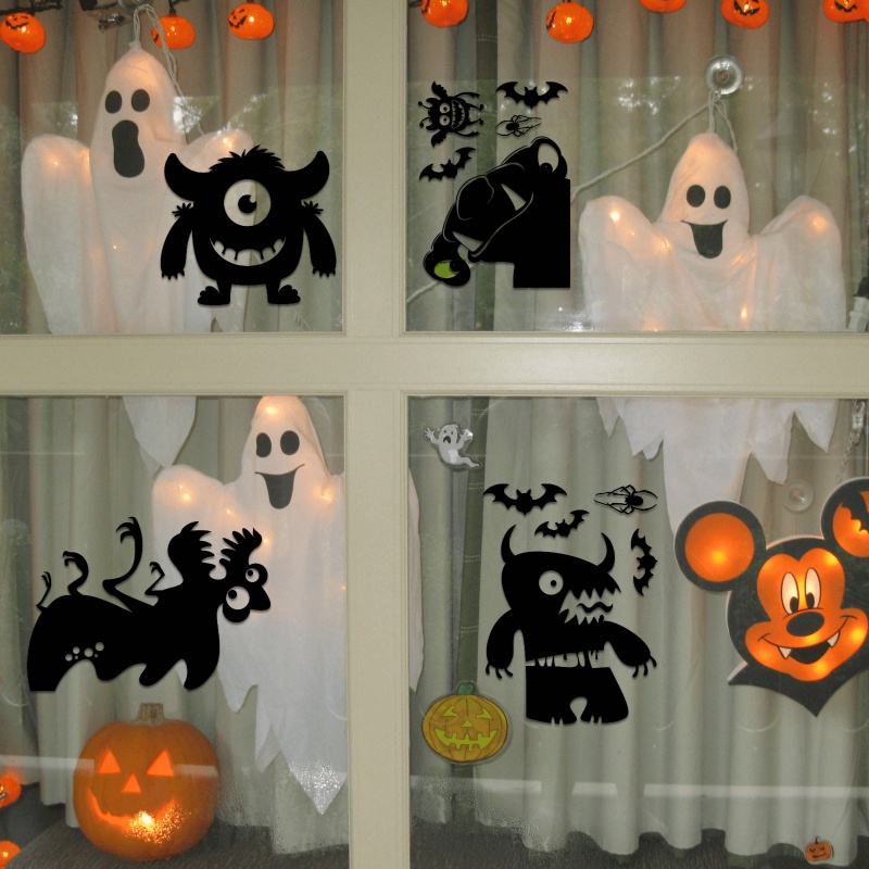 QQ Set 44 Sticker Dán Cửa Kính Cửa Sổ Trang Trí Halloween