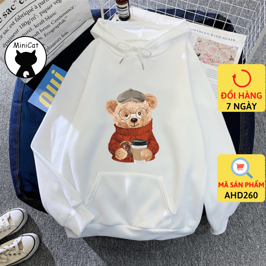 Áo nỉ MiniCat hoodie unisex nam nữ form rộng AHD260 | BigBuy360 - bigbuy360.vn