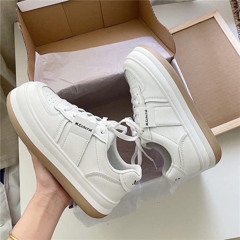 Giầy thể thao trắng có chữ đế bánh mì thời trang Nahada Shop