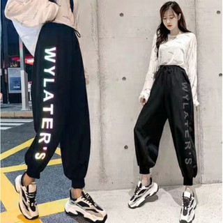 Quần jogger vải nữ thụng chữ phản quang cá tính trẻ trung