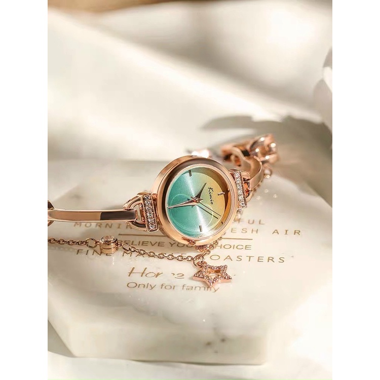 Đồng Hồ Nữ KIMIO 6400 dây rút kèm lắc điệu đà sang trọng hàng chính hãng