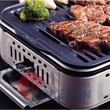 Bếp Nướng Ga Không Khói, Chống Dính MS-8 Mini BBQ - Công suất 2300W | Thoát Dầu Mỡ Tự Động | Bảo Hành 12T Chính Hãng