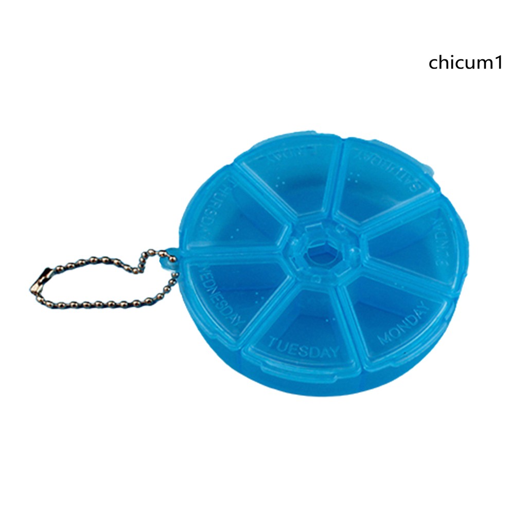 [Hàng mới về] Hộp nhựa tròn 7 ngăn đựng thuốc tiện dụng