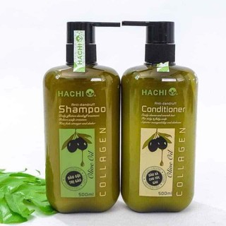 Cặp dầu gội + dầu xả hachi 500ml olive
