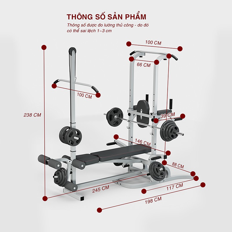 Giàn ghế tập thể hình kết hợp Xà kép Gymlink New Perfect GY-1111