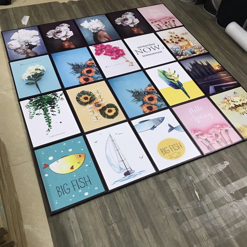 Tranh thanh lý 1 bức 30x40 khung gỗ tranh treo tường, tranh canvas