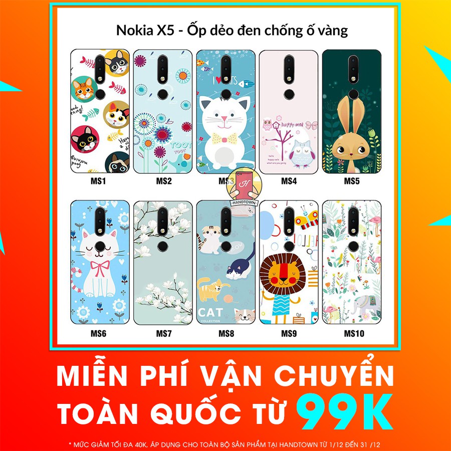 Ốp lưng Nokia X5 dẻo đen in hình Phần C