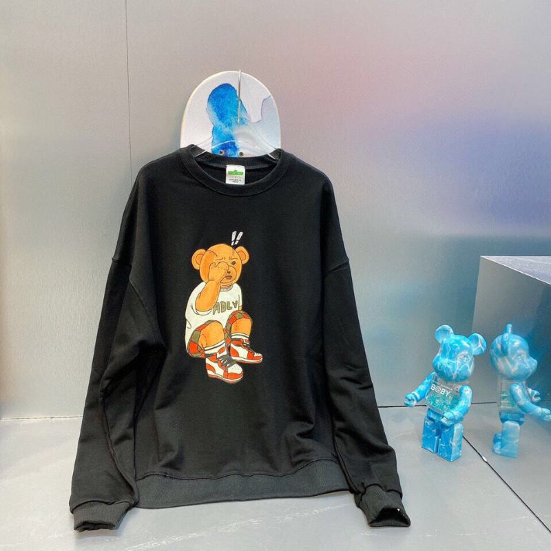 Áo Sweater Hình Gấu Ngồi Che Mắt ADLV Form Rộng Unisex Tay BồNG, Chất Nỉ Cotton Dày Đẹp Hot Trends (ảnh thật 100%)