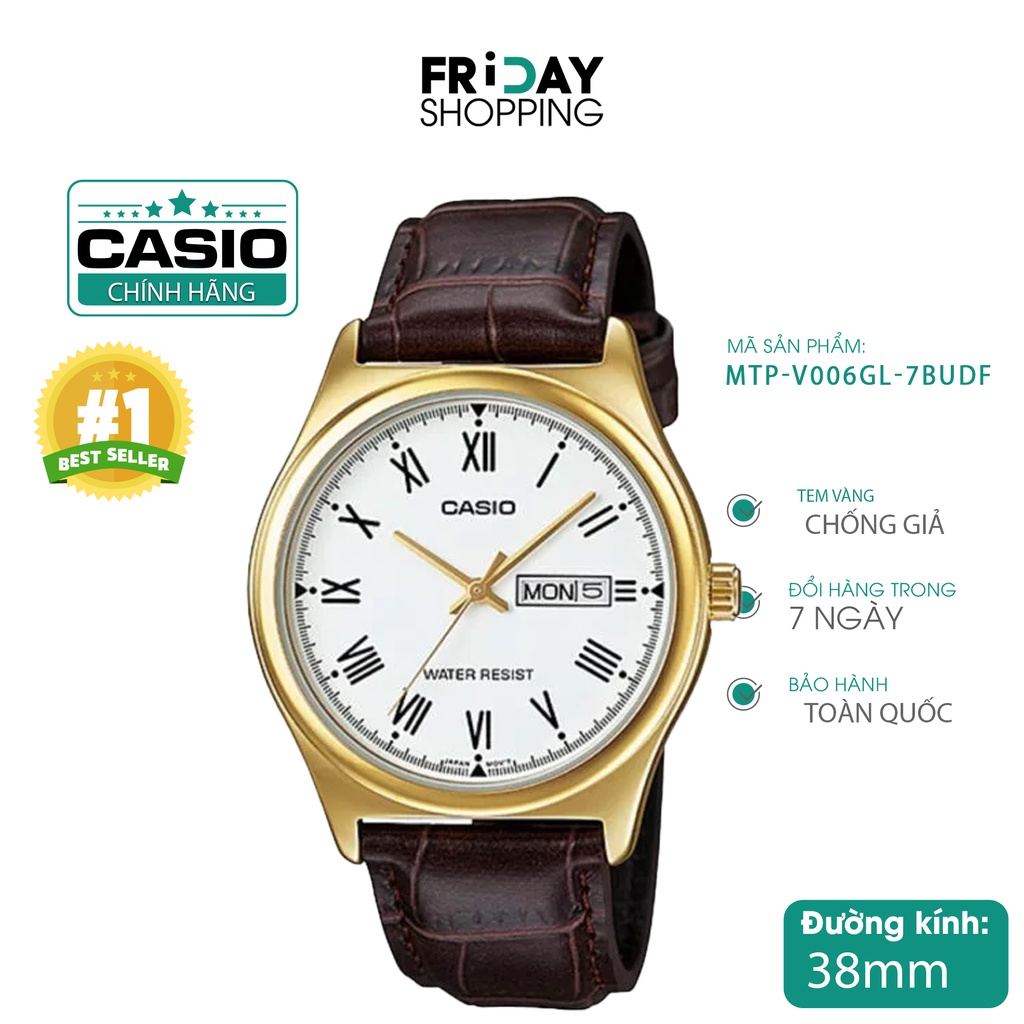 Đồng hồ Casio nam MTP-V006GL-7BUDF dây da chính hãng