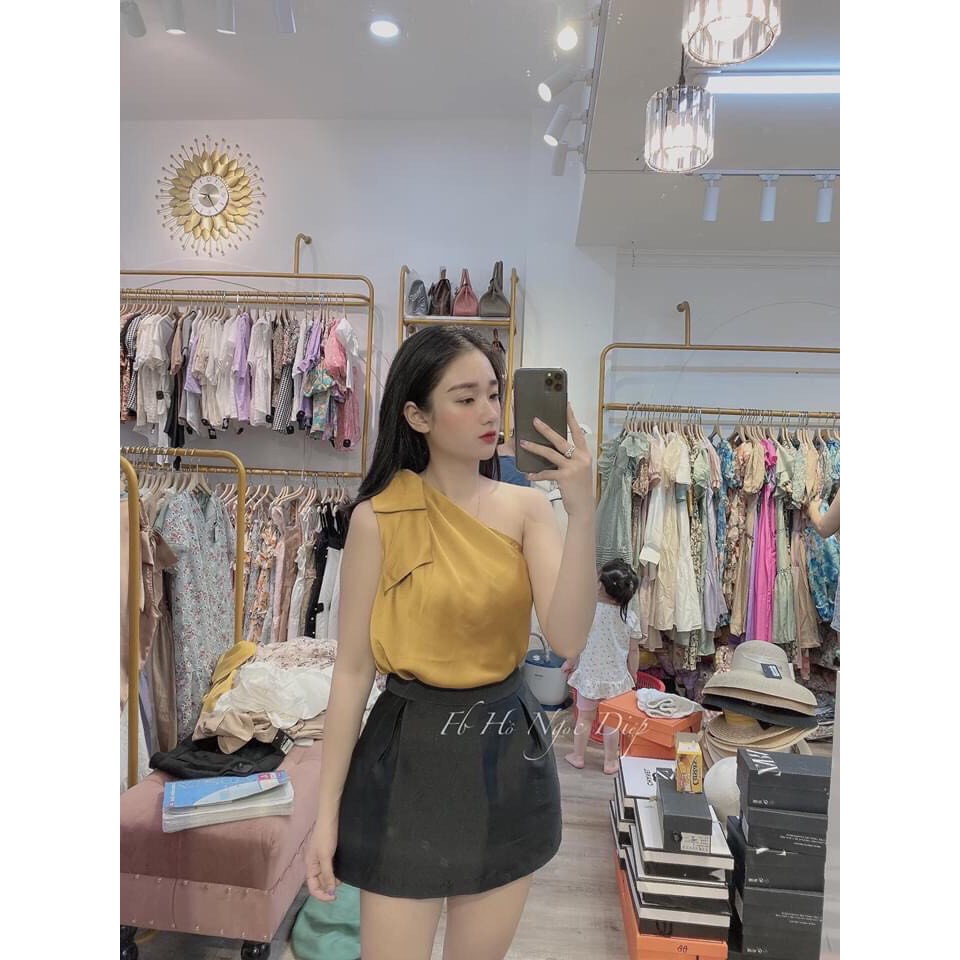 ÁO PHI LỤA NƠ VAI FREESIZE DƯỚI 52KG - CAROTSHOP