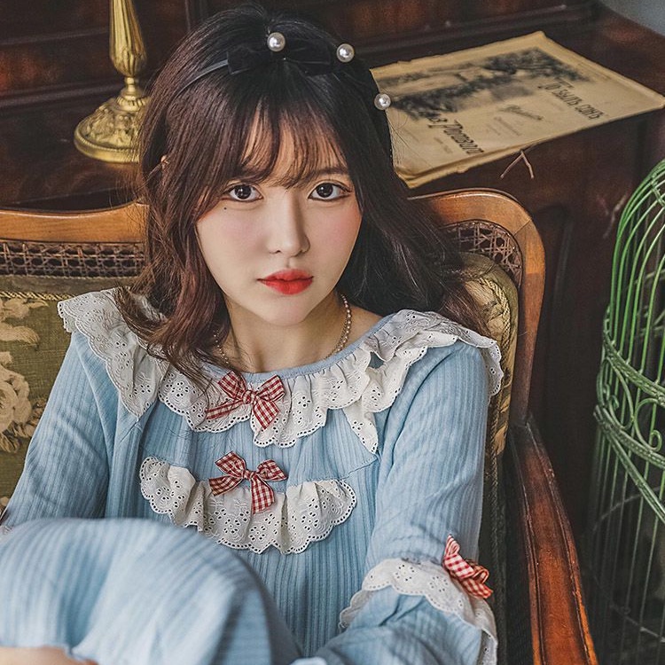 Đầm Ngủ Tay Dài Phong Cách Công Chúa Nhật Bản Dễ Thương Ngọt Ngào Cho Nữ