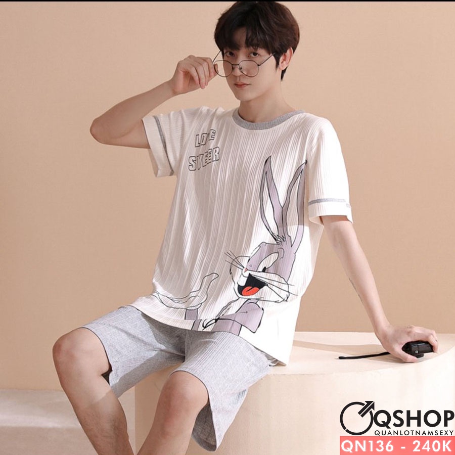 Bộ đồ ngủ nam thun cotton QSHOP QN134 - QN135 - QN136
