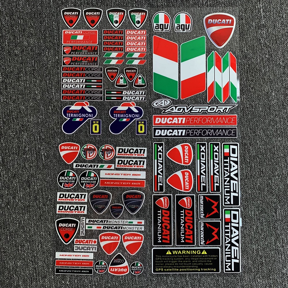 Decal Logo Ducati Phản Quang Trang Trí Mũ Bảo Hiểm