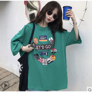 áo thun tay lỡ ulzzang áo phông tay lửng trắng đen xanh form rộng dài kiểu dáng hàn quốc