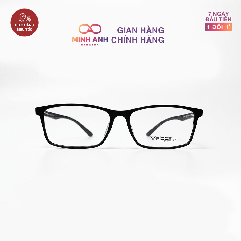 Gọng Kính Chữ Nhật Nhựa Dẻo Siêu Nhẹ MINH ANH EYEWEAR chính hãng VELOCITY Hàn Quốc - V2473