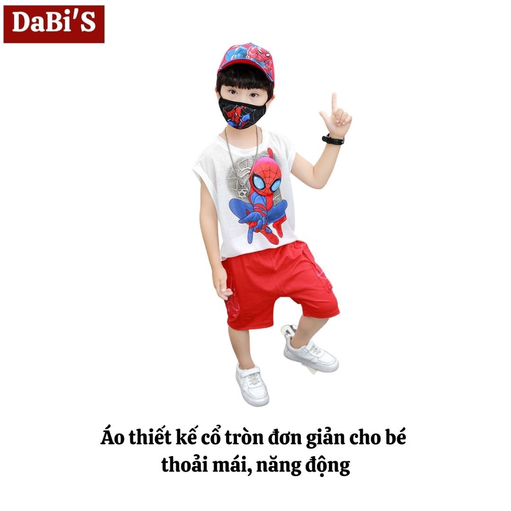 Quần áo trẻ em sát nách DaBi'S còn size 3, 4, 15, 16 bé trai thun 100% cotton hình siêu nhân người nhện Spiderman