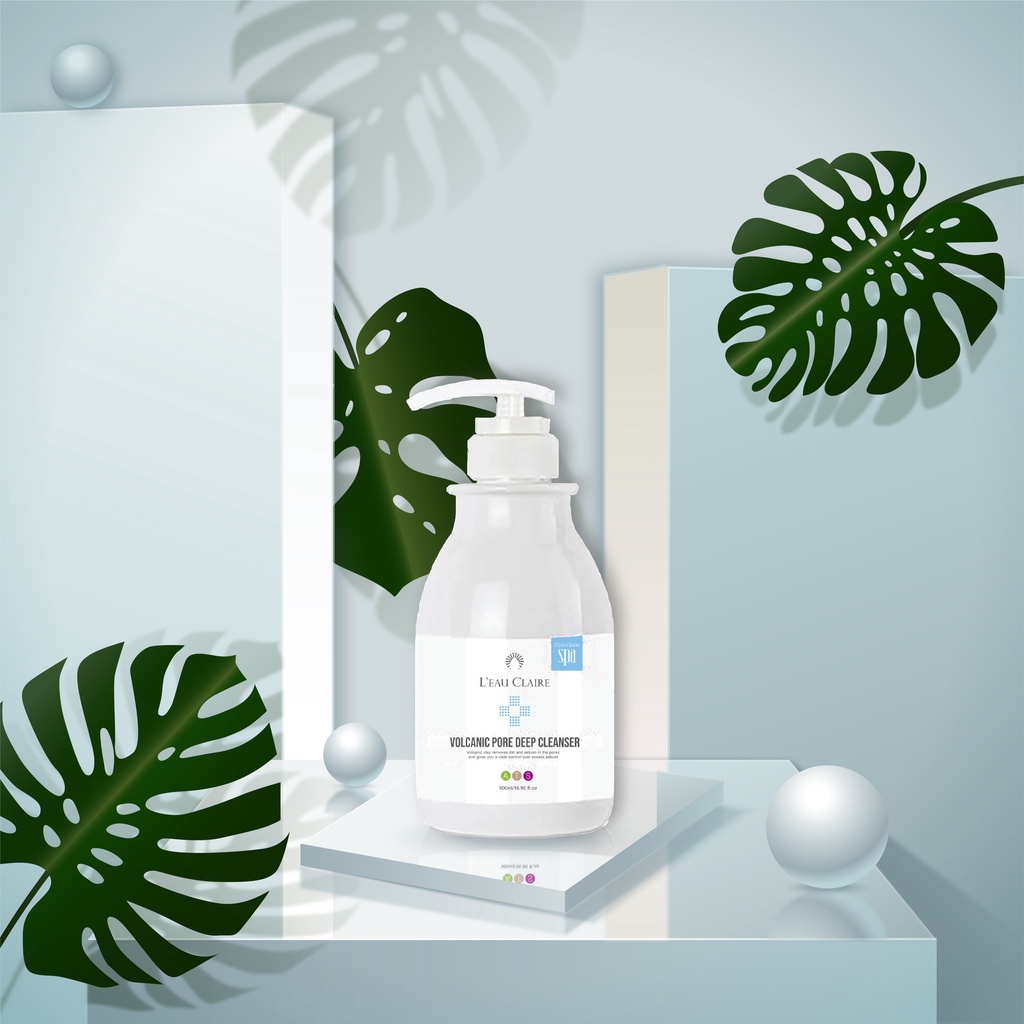 Sữa rửa mặt dạng bọt làm sạch sâu cho da nhờn L'eau Claire Volcanic Pore Deep Cleanser 500ml
