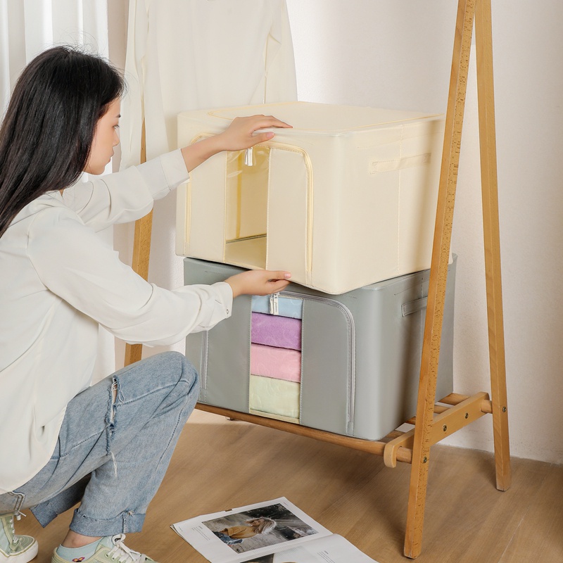 Túi đựng quần áo khung sắt 66l trong suốt cao cấp (Loại 1)
