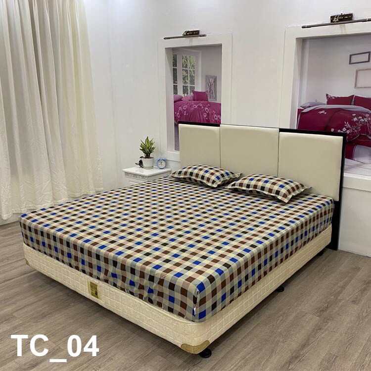 BỘ GA GỐI CHUN COTTON HÀN GỒM 1 GA CHUN VÀ 2 VỎ GỐI ĐẦU 45*65 (KT 120*190 CÓ 1 VỎ GỐI)