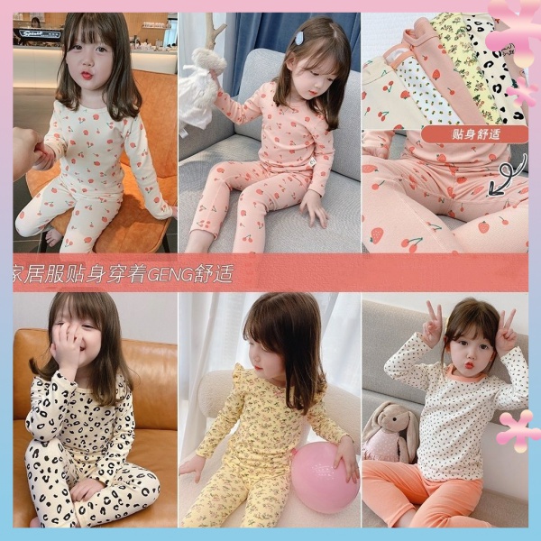 Bộ Đồ Ngủ Hai Món Bằng Vải Cotton Thời Trang Mùa Thu Kiểu Mới 2022 Dễ Thương Dành Cho Bé Gái