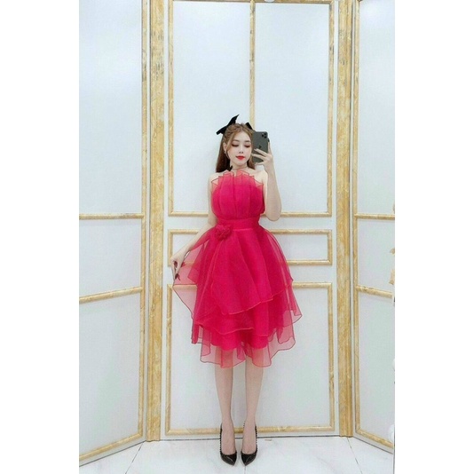 ĐẦM CÚP DỰ TIỆC BO EO XOÈ 3 TẦNG full size S /M/L/XL ( ẢNH VÀ VIDEO THẬT DO CHỦ SHOP TỰ QUAY 10000%)